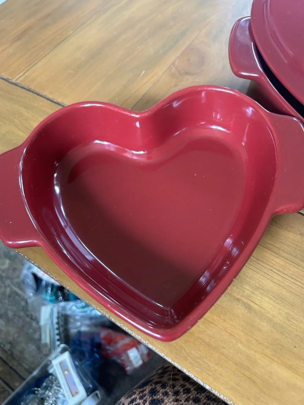 Chantel Red Heart-Shaped Covered Casserole Dish - Set of 2